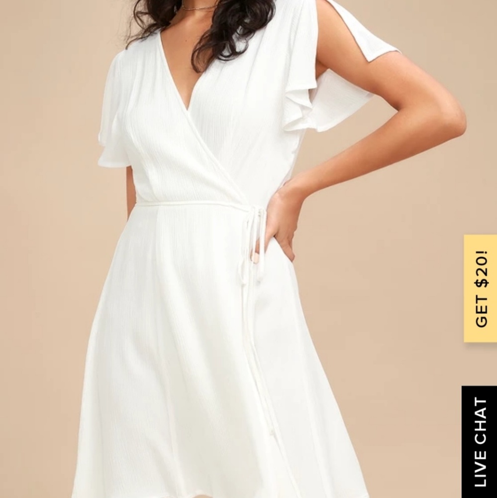 White wrap dress